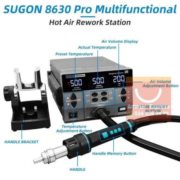 ⁦SUGON 8630Pro 1300W
هيتر احترافي تحكم قبضة⁩ - الصورة ⁦2⁩